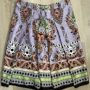 Beautiful multi-color 100% silk skirt size 2